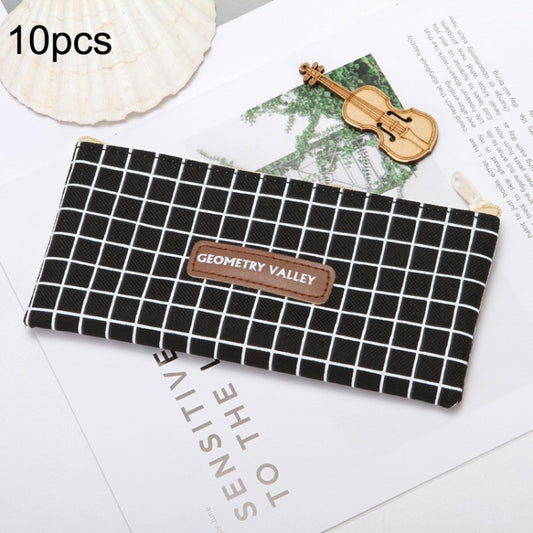 10pcs Simple Pencil Bag Canvas Student Stationery Bag Large Capacity Pencil Bag