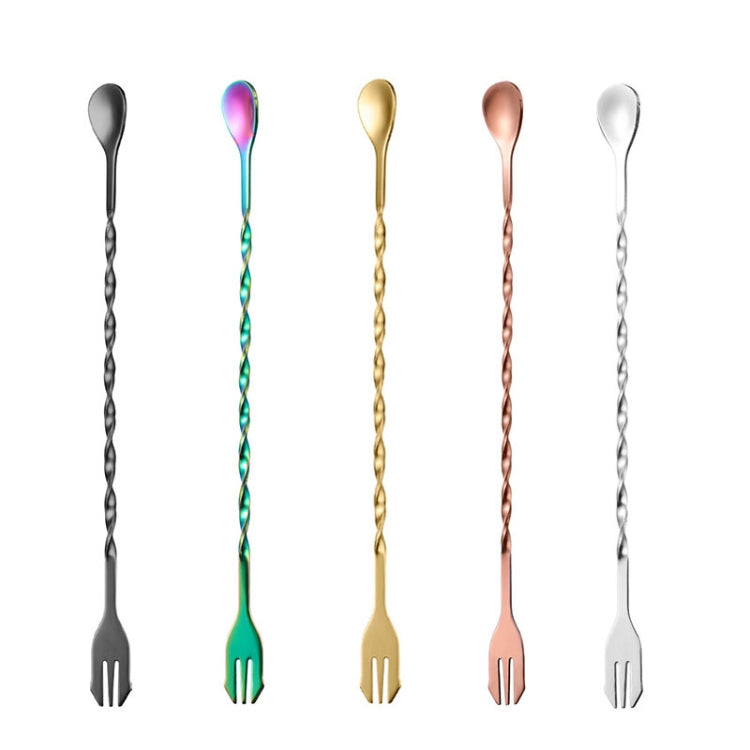 Small 410 Stainless Steel Double Head Spoon Thread Cocktail Mixing Spoon