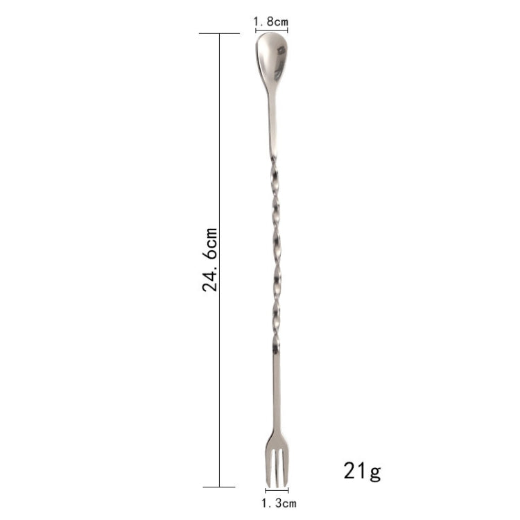Small 410 Stainless Steel Double Head Spoon Thread Cocktail Mixing Spoon