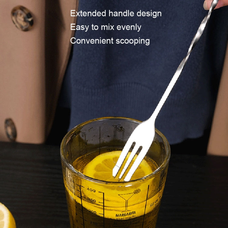 Small 410 Stainless Steel Double Head Spoon Thread Cocktail Mixing Spoon