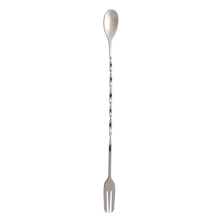 Large 410 Stainless Steel Double Head Spoon Thread Cocktail Mixing Spoon