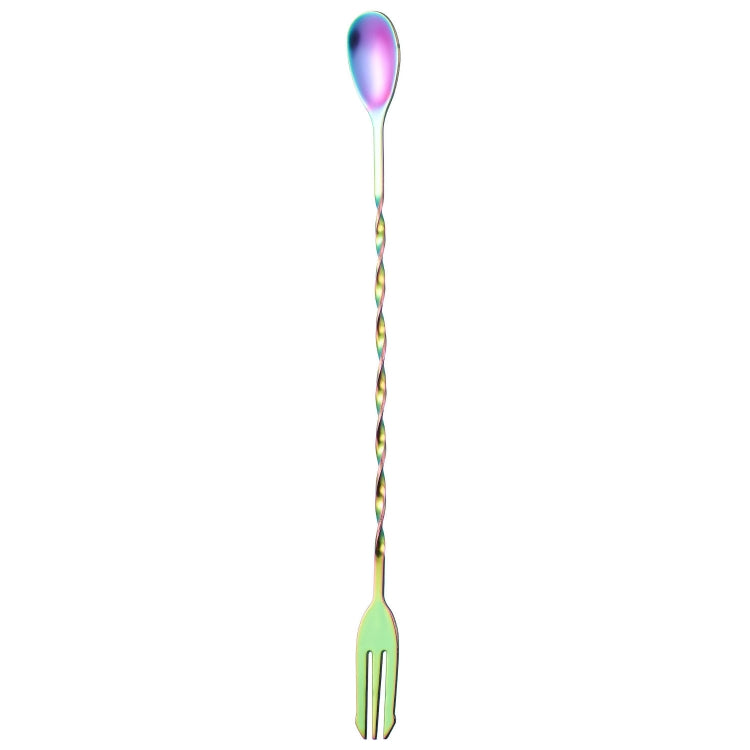 Large 410 Stainless Steel Double Head Spoon Thread Cocktail Mixing Spoon