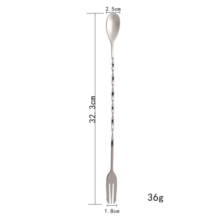 Large 410 Stainless Steel Double Head Spoon Thread Cocktail Mixing Spoon