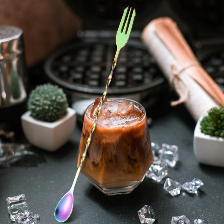 Large 410 Stainless Steel Double Head Spoon Thread Cocktail Mixing Spoon