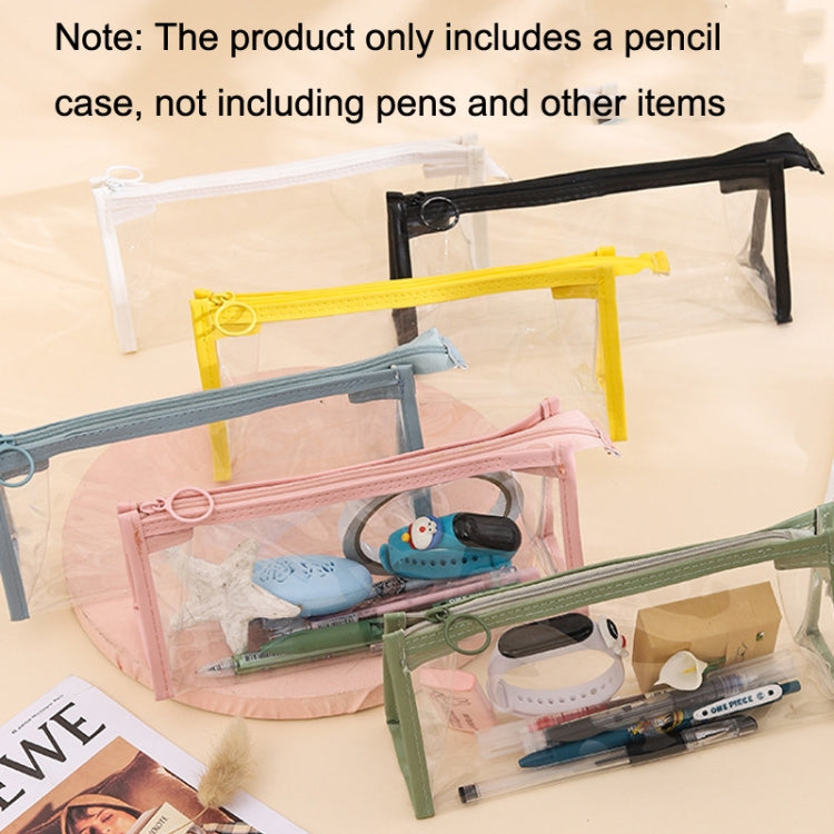 3pcs PVC Student Stationery Storage Transparent Pencil Bag Exam Transparent Zipper Pencil Bag