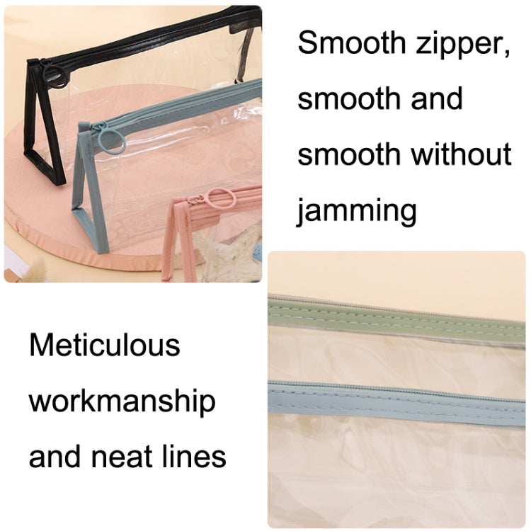 3pcs PVC Student Stationery Storage Transparent Pencil Bag Exam Transparent Zipper Pencil Bag