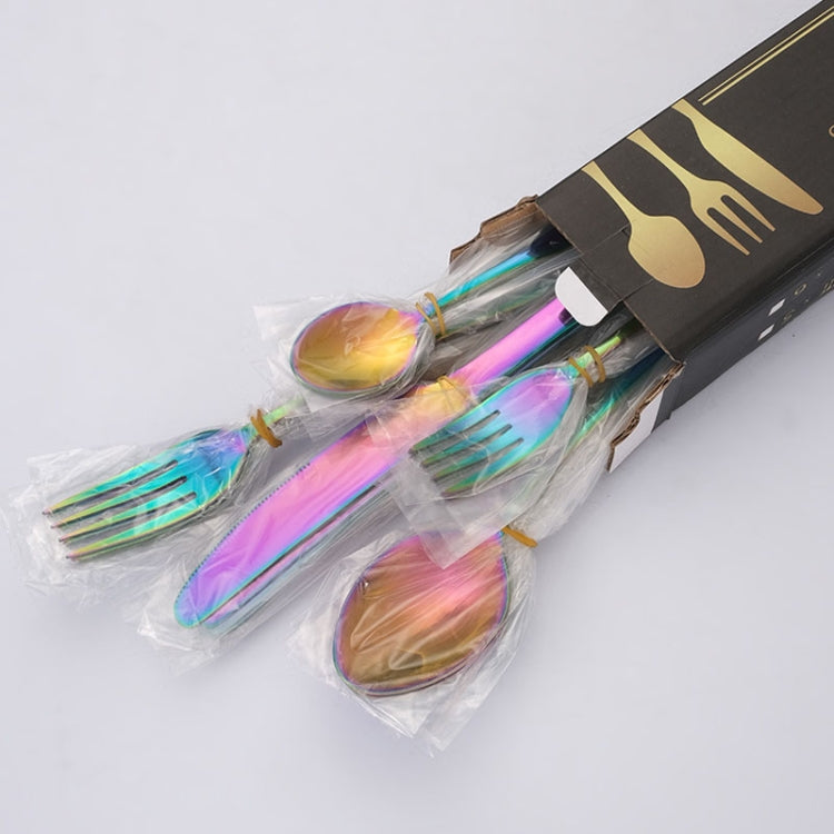 20pcs/set Carton Boxed Gold-Plated Stainless Steel Knife and Fork Set Western Cutlery