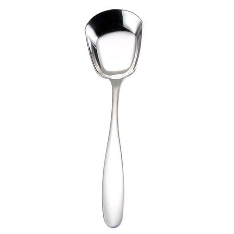 Medium 304 Stainless Steel Spoon Glossy Thickened Flat Head Flat Bottom Serving Spoon