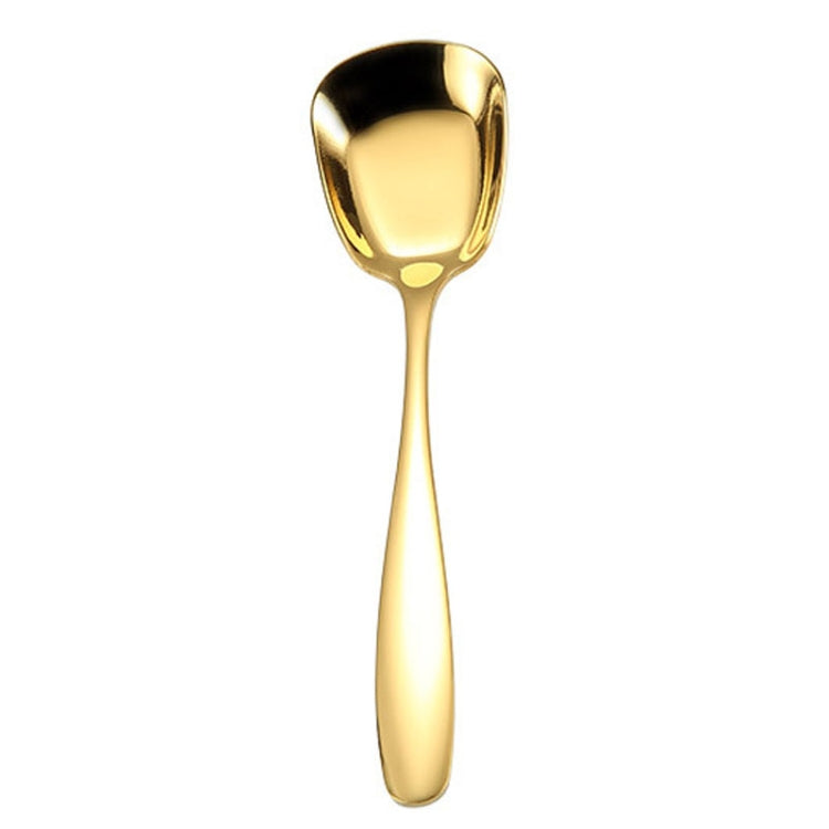 Medium 304 Stainless Steel Spoon Glossy Thickened Flat Head Flat Bottom Serving Spoon