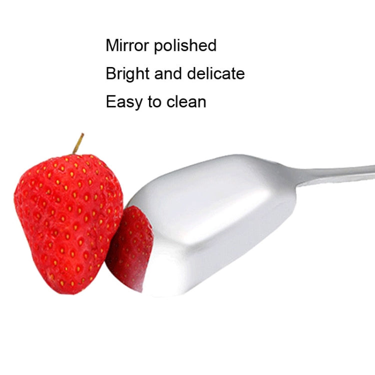 Medium 304 Stainless Steel Spoon Glossy Thickened Flat Head Flat Bottom Serving Spoon