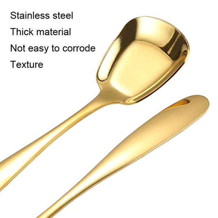 Large 304 Stainless Steel Spoon Glossy Thickened Flat Head Flat Bottom Serving Spoon