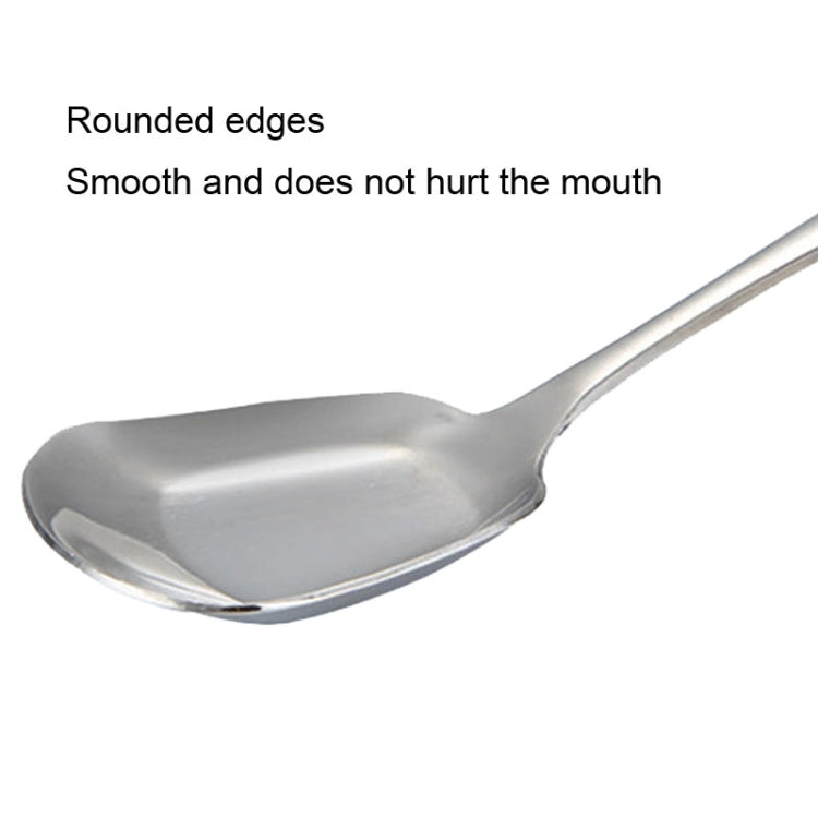 Large 304 Stainless Steel Spoon Glossy Thickened Flat Head Flat Bottom Serving Spoon