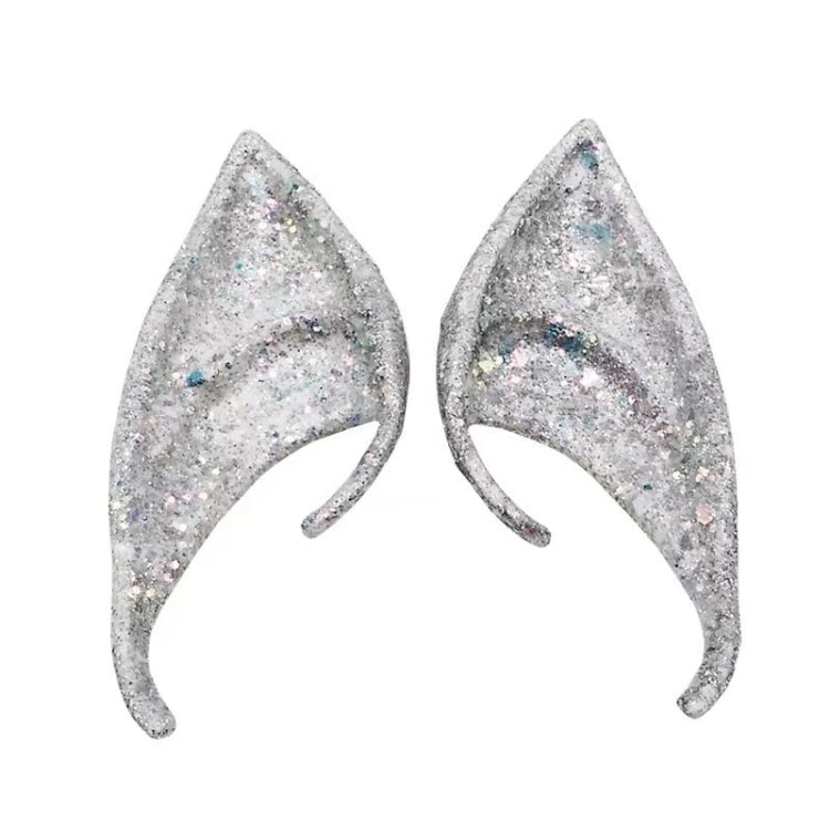 1pair Latex Elf Ears With Glitter Halloween Party Pixie Ears Cosplay Props
