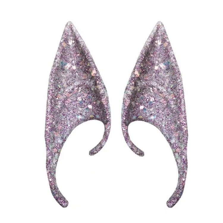 1pair Latex Elf Ears With Glitter Halloween Party Pixie Ears Cosplay Props