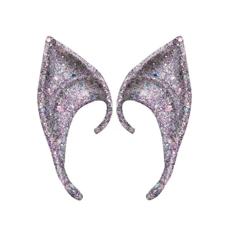 1pair Latex Elf Ears With Glitter Halloween Party Pixie Ears Cosplay Props