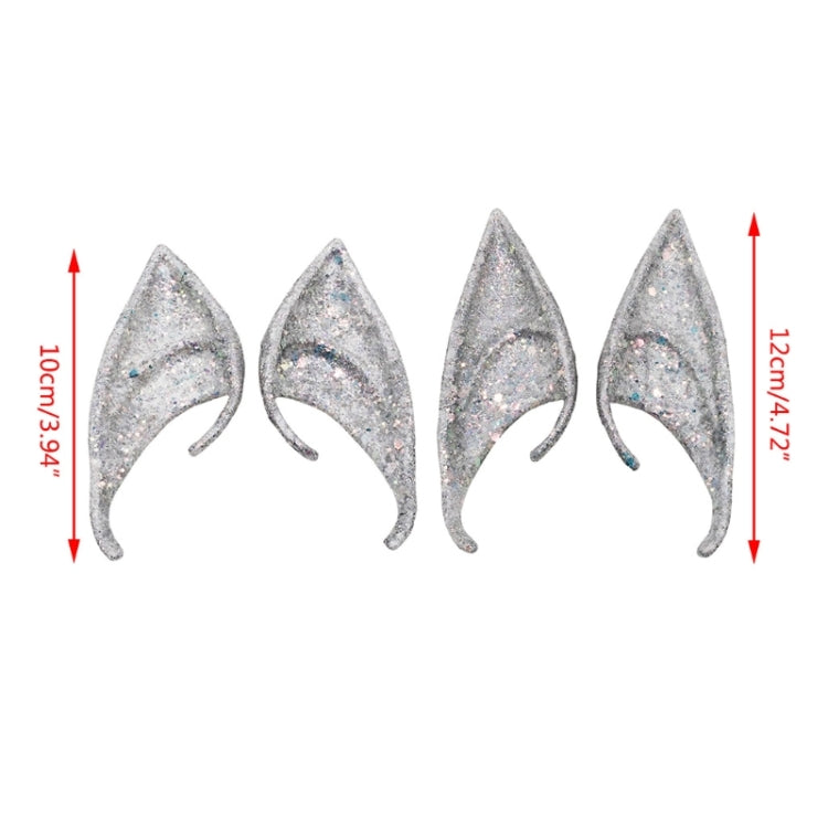 1pair Latex Elf Ears With Glitter Halloween Party Pixie Ears Cosplay Props