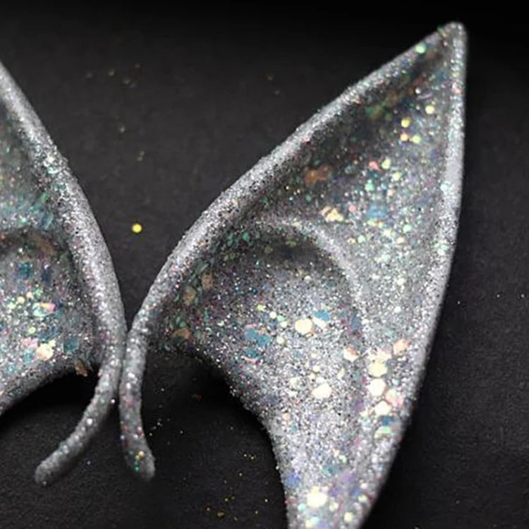1pair Latex Elf Ears With Glitter Halloween Party Pixie Ears Cosplay Props