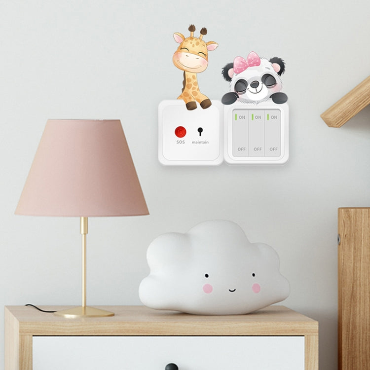 5sheets Cartoon Animal Switch Sticker Children Room Decoration