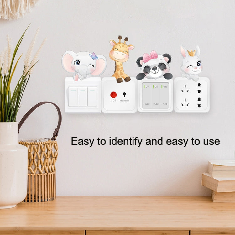 5sheets Cartoon Animal Switch Sticker Children Room Decoration