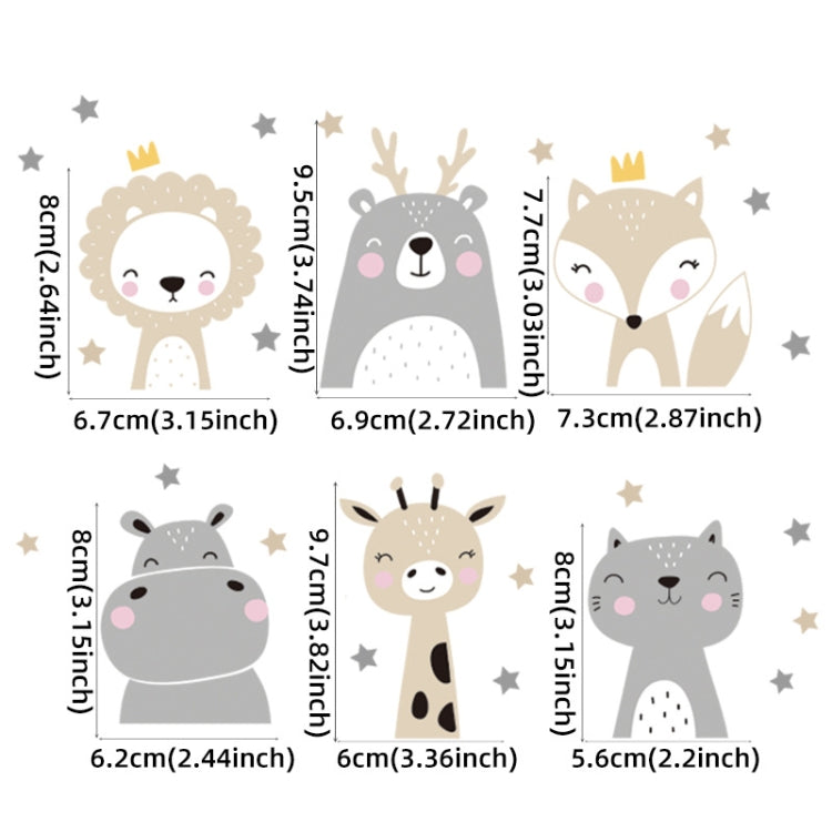 10sheets Bohemia Cute Smiley Cartoon Animal Switch Sticker Kids Room Decoration