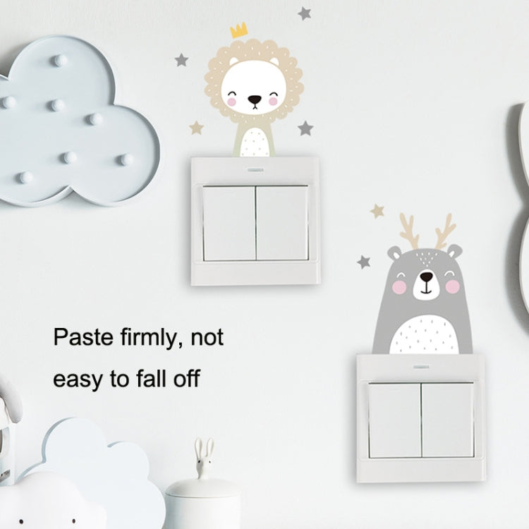 10sheets Bohemia Cute Smiley Cartoon Animal Switch Sticker Kids Room Decoration