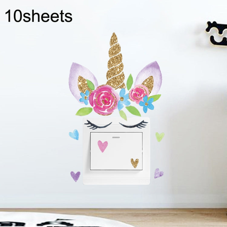 10-Pack Fun Cartoon Wall Stickers for Switch Socket Decoration