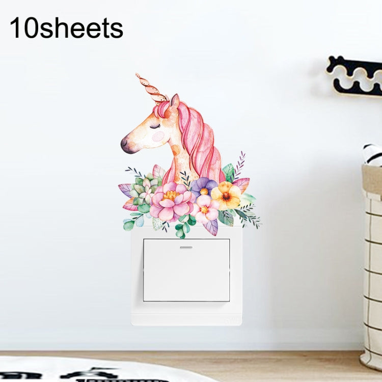 10-Pack Fun Cartoon Wall Stickers for Switch Socket Decoration