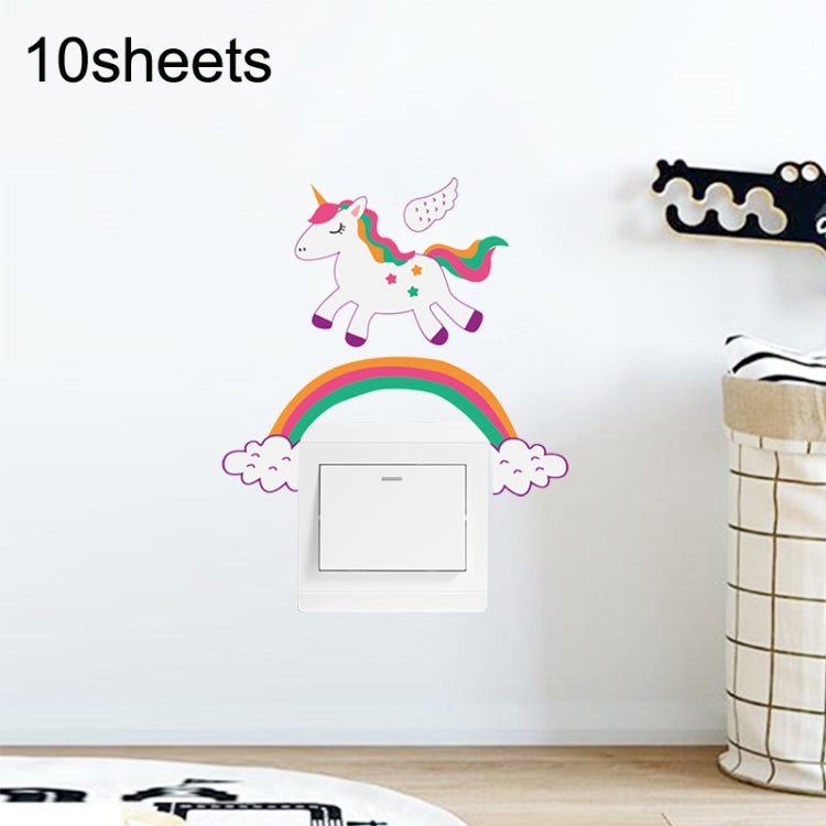 10-Pack Fun Cartoon Wall Stickers for Switch Socket Decoration