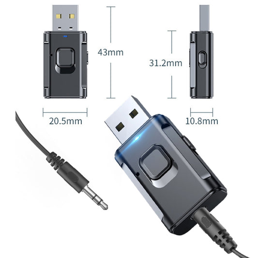 2-in-1 Car Bluetooth Receiver Audio Power Amplifier Bluetooth Transmitter, 2-in-1