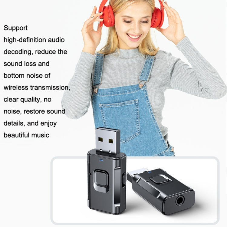 2-in-1 Car Bluetooth Receiver Audio Power Amplifier Bluetooth Transmitter, 2-in-1