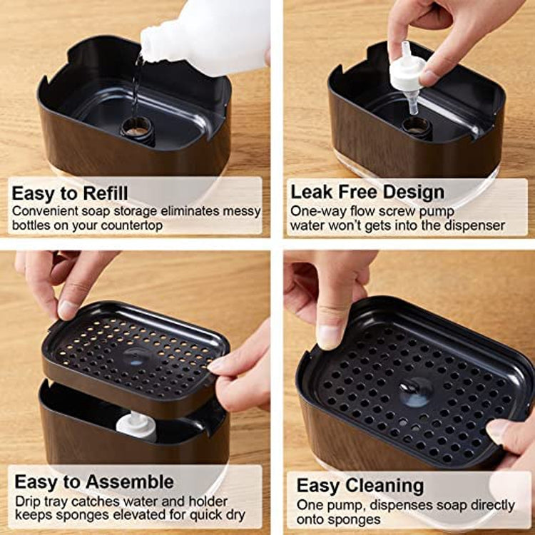 Press Type Soap Dispenser Detachable Double Layer Drainage Design Soap Dish