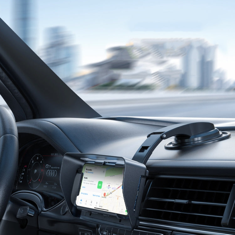 Car Suction Cup Dashboard Mobile Phone Holder with Sun Visor Folding Rotating Car Mount
