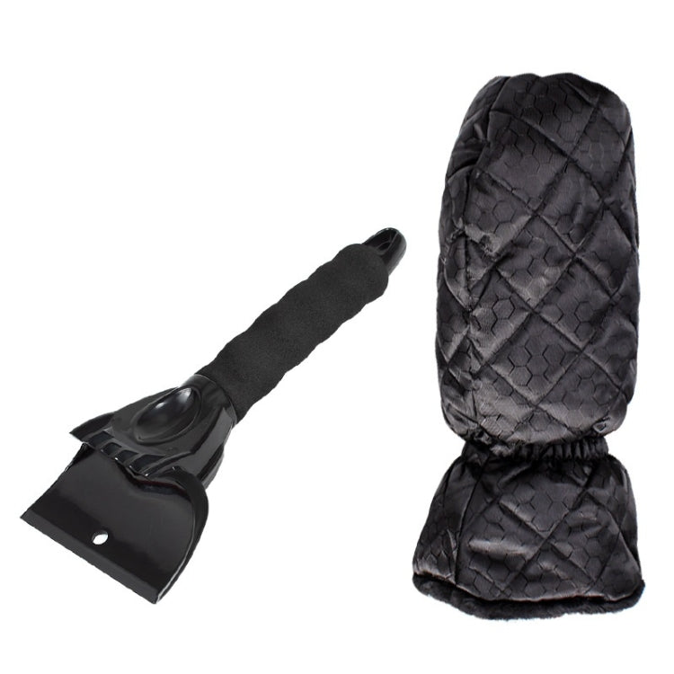 Vehicle Mounted Snow Shovel De-Icer Cleaning Tool, Black+Gloves, Blue+Gloves, Red+Gloves, Black, Blue, Red