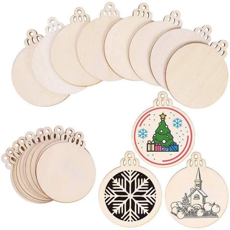 10pcs/Set Wood Chip Hand-Painted Christmas Tree Props Christmas Pendants