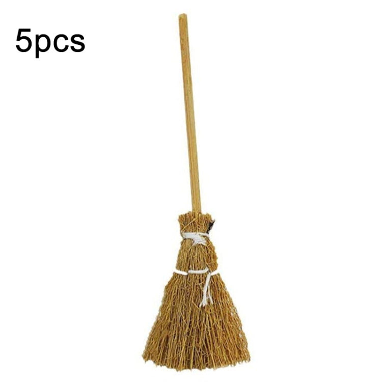 5pcs Halloween Mini Broom Ornaments Witch Broom Toy Accessories