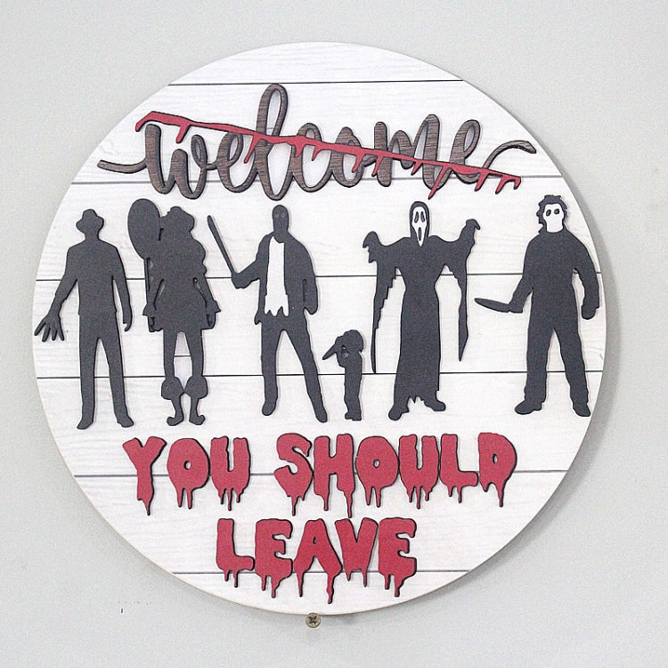 Halloween Wooden Decorative Door Sign Horror Welcome Sign