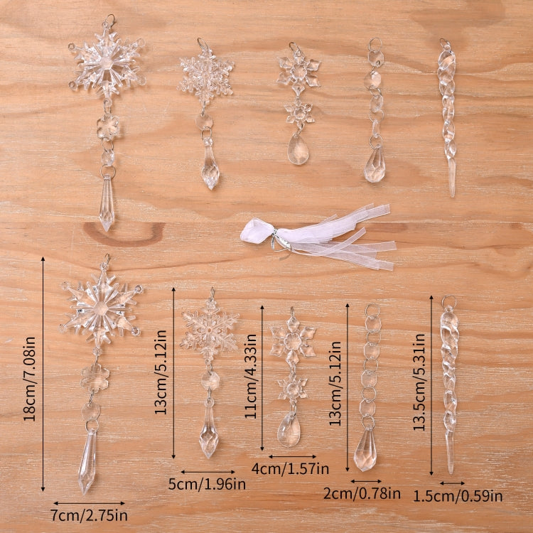Transparent Snowflake Ice Pick Set Christmas Decoration Supplies