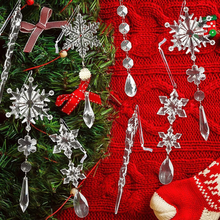 Transparent Snowflake Ice Pick Set Christmas Decoration Supplies