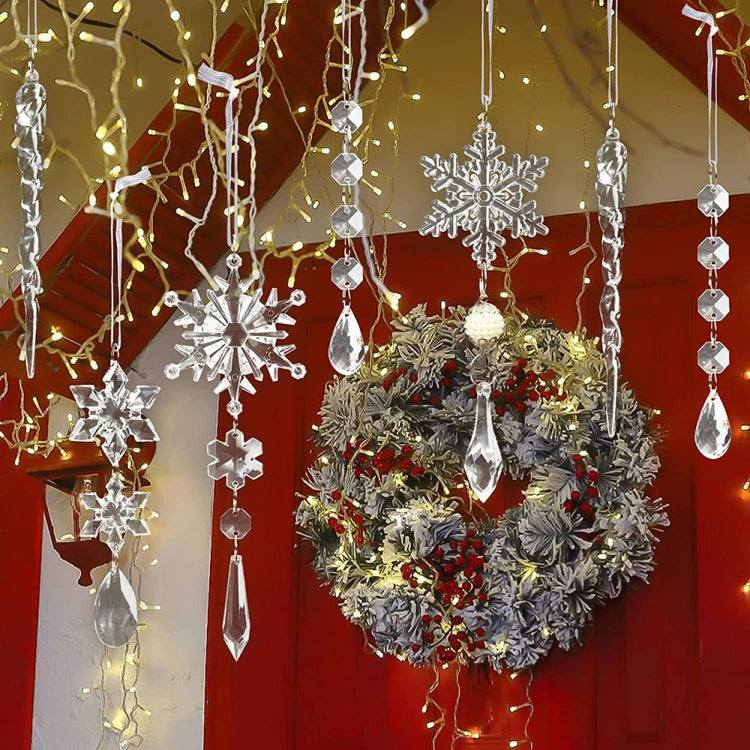 Transparent Snowflake Ice Pick Set Christmas Decoration Supplies