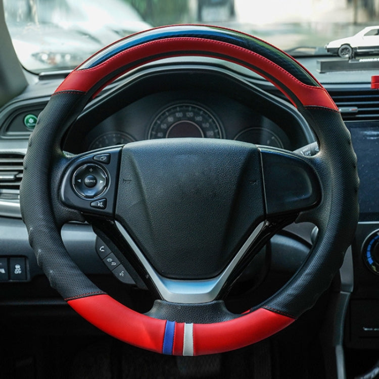 38cm Microfiber Leather Sports Colorful Car Steering Wheel Cover