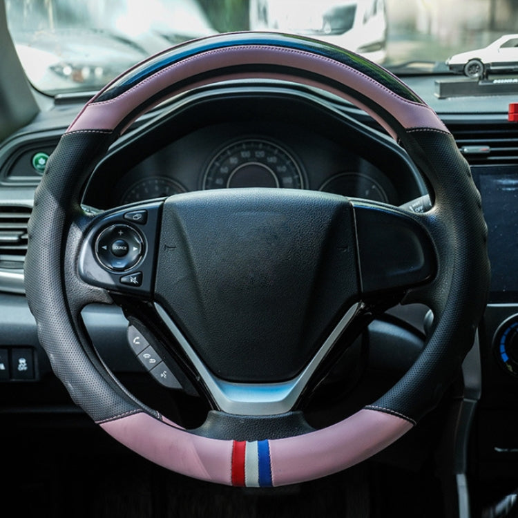 38cm Microfiber Leather Sports Colorful Car Steering Wheel Cover