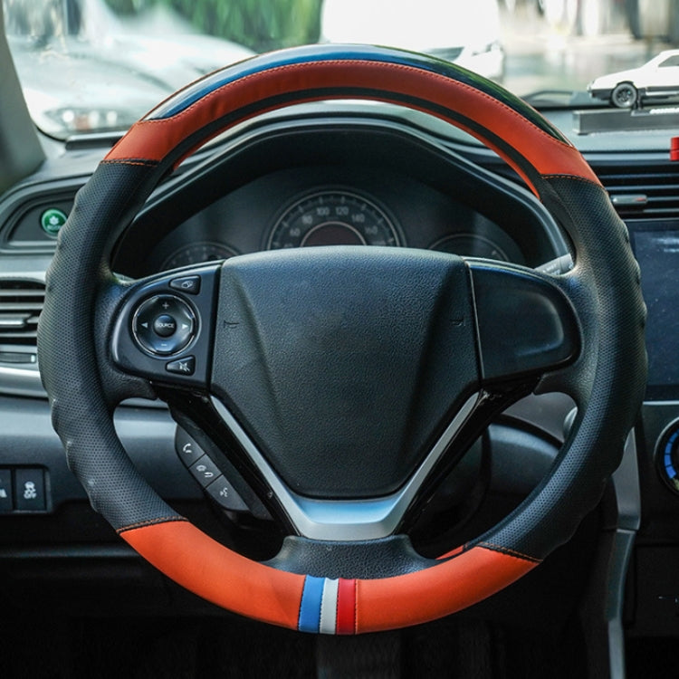 38cm Microfiber Leather Sports Colorful Car Steering Wheel Cover