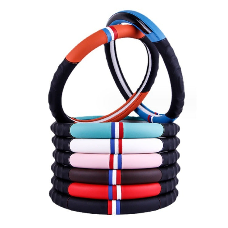 38cm Microfiber Leather Sports Colorful Car Steering Wheel Cover