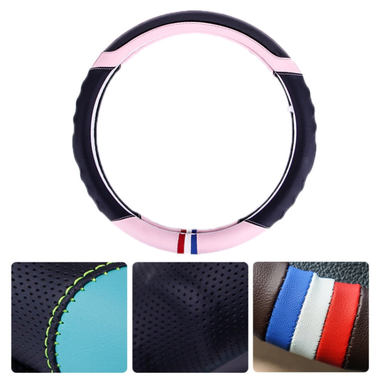 38cm Microfiber Leather Sports Colorful Car Steering Wheel Cover
