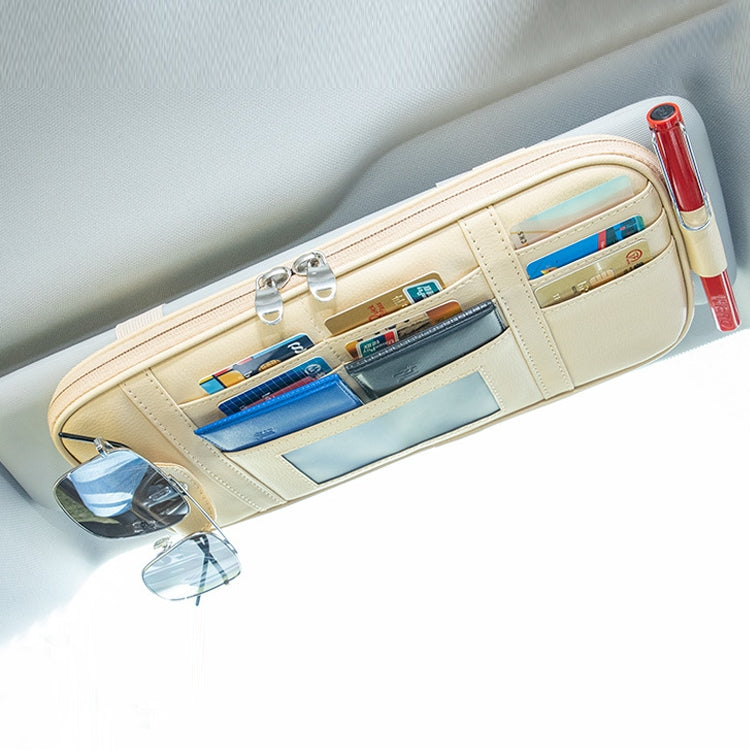 Car Driver License Storage Bag Sun Visor Sunglasses Card Holder