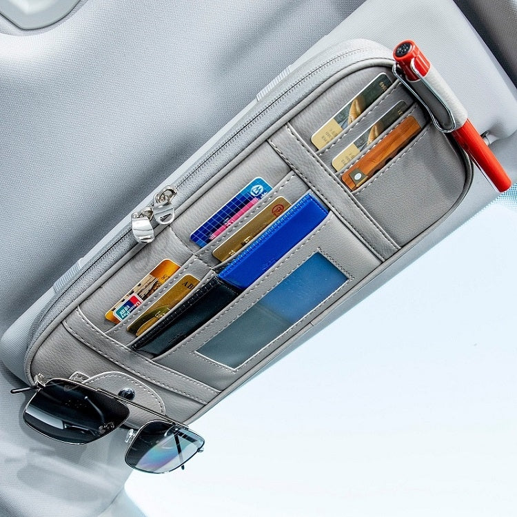 Car Driver License Storage Bag Sun Visor Sunglasses Card Holder
