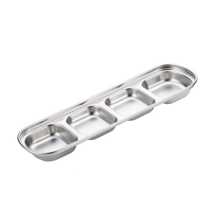 Stainless Steel Square Sauce Dish Hotpot Seasoning Disc Barbecue Tableware