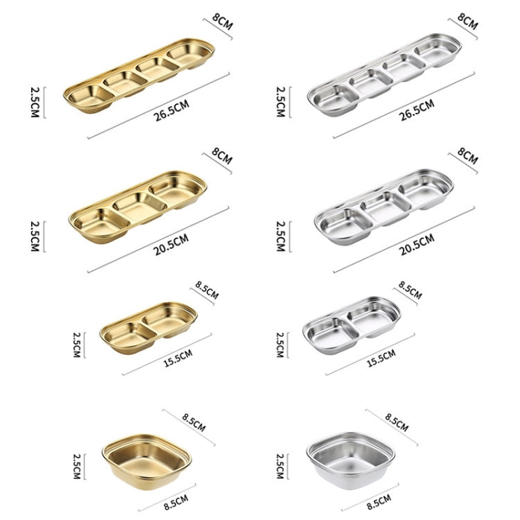 Stainless Steel Square Sauce Dish Hotpot Seasoning Disc Barbecue Tableware