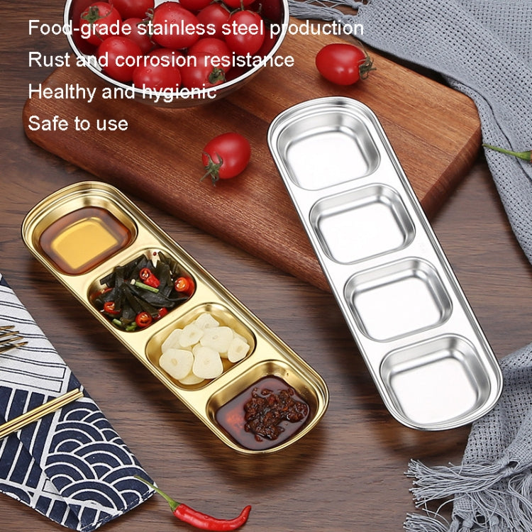 Stainless Steel Square Sauce Dish Hotpot Seasoning Disc Barbecue Tableware