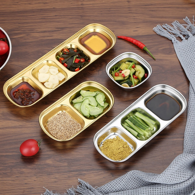 Stainless Steel Square Sauce Dish Hotpot Seasoning Disc Barbecue Tableware